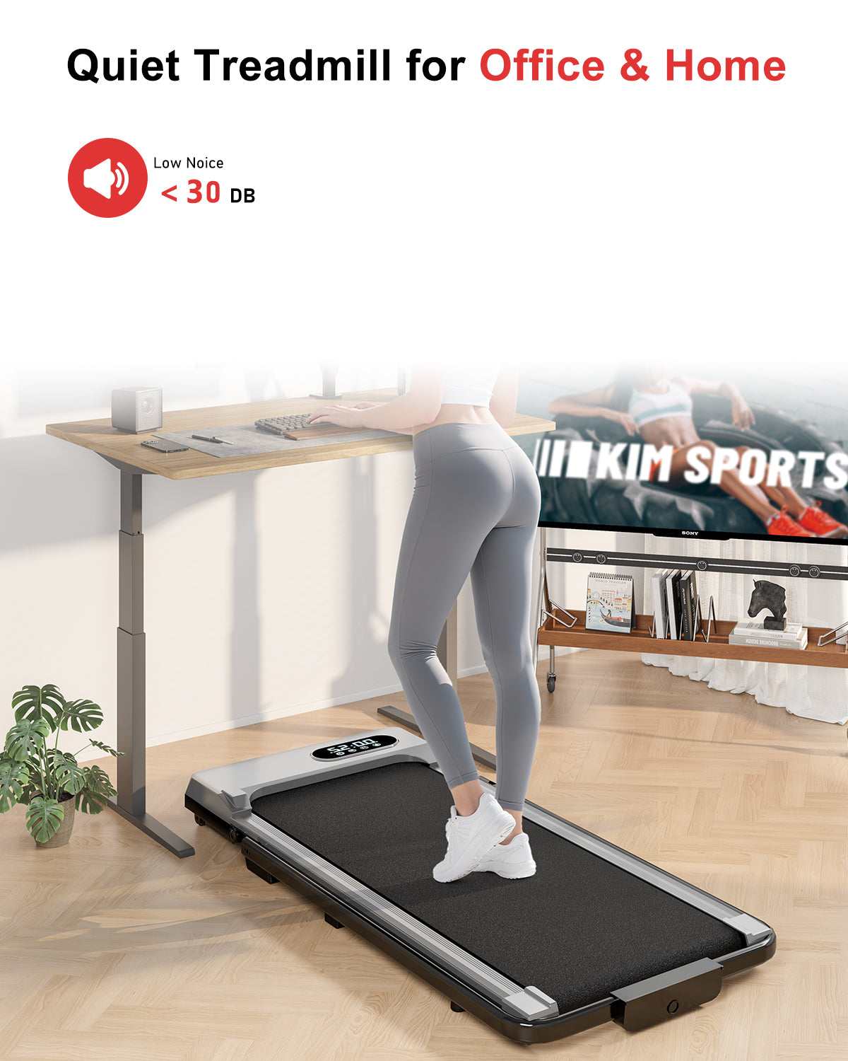 Tapis Roulant Elettrico Pieghevole 1-8 km/h - RATTANTREE - con Inclinazione, Display a LED, Supporto per App e Tablet - Portante 145kg - silver