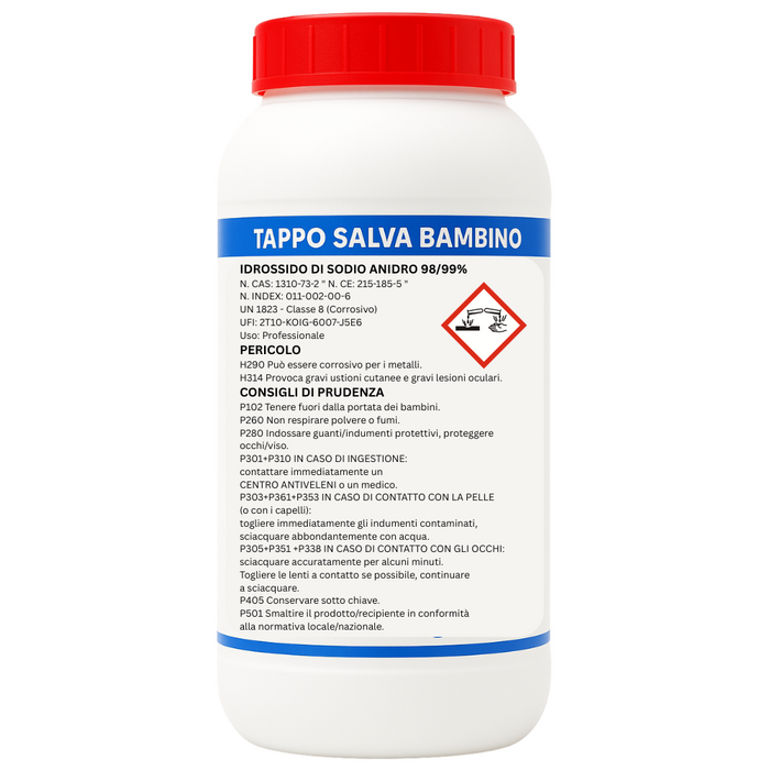 Soda caustica in scaglie per pulizia e sgrassaggio formato 1 kg