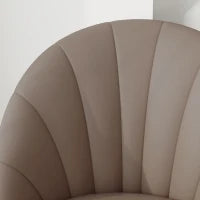 Set 2 Sedie da Pranzo in Pelle PU con Gambe in Metallo e Schienale a Conchiglia, Marrone