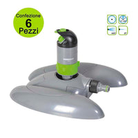 Multipack da 6 pz irrigatore da giardino circolare a turbina 360Â° o settore verdemax