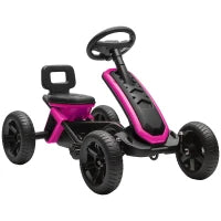 Go Kart a Pedali per Bambini 2-5 Anni con Struttura Metallica, Rosa