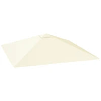 Copertura per Gazebo 3x3 m da Giardino con 8 Fori di Drenaggio, in Tessuto Oxford 600D, Bianco Crema