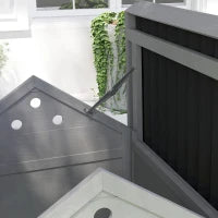 Casa per Anatre Pollaio Piccolo Animale, resistente alle intemperie, 2 ingressi, 2 rampe, 78 x 90 x 92 cm, Grigio Chiaro + Nero