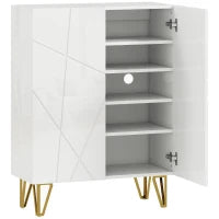 Scarpiera a 2 Porte, con 4 Ripiani Regolabili 72 x 31,5 x 95 cm, Bianco