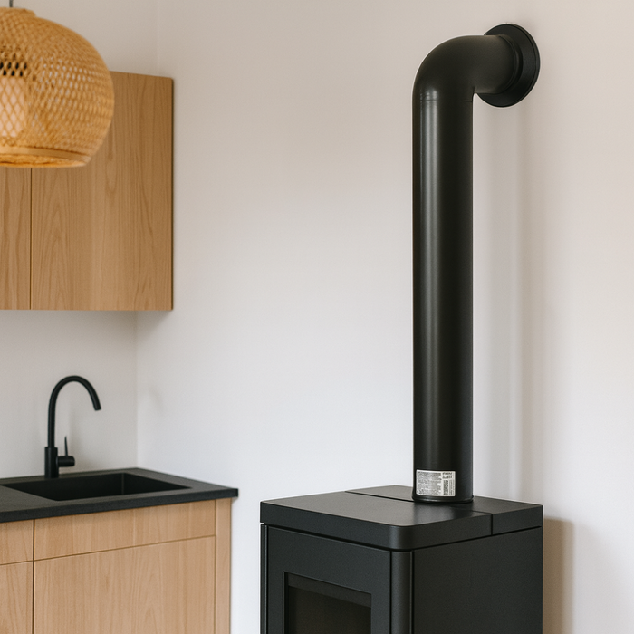 Tubo lineare arredo canale da fumo stufa a pellet sistema scarico diametro 180mm *** misura h 500 mm, confezione 1