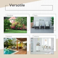 Set Mobili da Giardino in Rattan PE con Tavolino e 2 Sedie con Cuscini Sfoderabili, Marrone e Crema