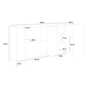 Credenza 160x40cm 3 ante 3 cassetti scorrevoli ingresso soggiorno Rebecca