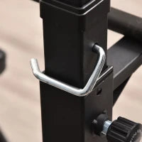 Set di 2 Rack Supporto per Bilanciere in Acciaio, Altezza Regolabile su 12 Livelli, 50x49x124-154cm, Nero