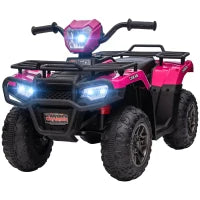 Quad elettrico per bambini 12V, con doppio motore, fari e musica, 88x45x50cm, Rosa