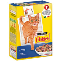 Friskies purina croccantini per gatti adulti con tonno e verdure confezione da 400 gr