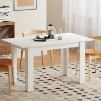 Tavolo Allungabile da Pranzo per 6-8 Persone, 140-180 x 80 cm, Bianco