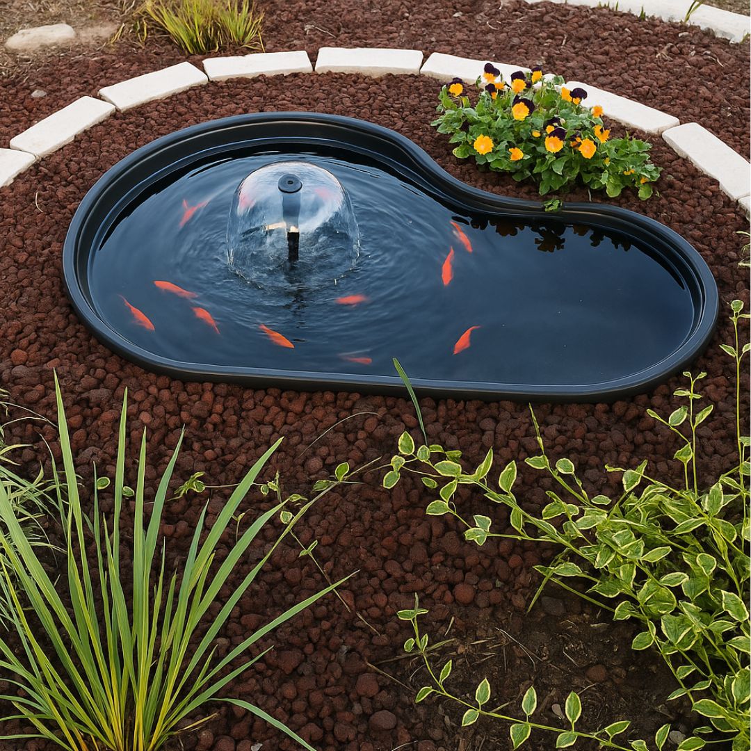 Laghetto da giardino fusine nero litri 150 dimensioni cm 113x74x h 45