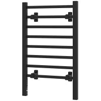Scaldasalviette Elettrico da Terra o Parete 150W con 8 Barre e Timer 2-4 Ore, 53x35x90 cm, Nero