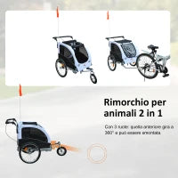 Carrellino Rimorchio per Cani da Bicicletta, Bianco e Nero