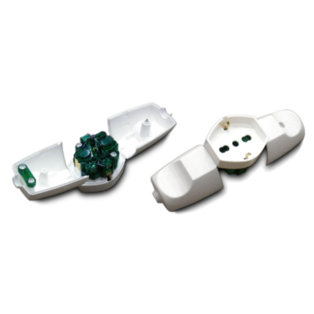 Presa ecova bivalente standard tedesco 10 16a 2p + t 250v colore bianca