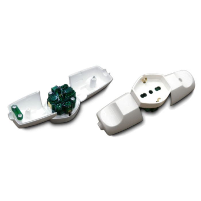 Presa ecova bivalente standard tedesco 10 16a 2p + t 250v colore bianca