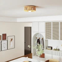 Plafoniera Boho sospesa con paralume in corda di canapa e attacco G9