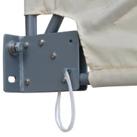 Tenda Frangivista a Ventaglio Salvaspazio e Richiudibile in Alluminio e Poliestere, 140x10x140cm Bianco Crema