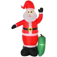 Babbo Natale Gonfiabile Luminoso 240cm con Sacchetto Regalo Luci LED Decorazione Natalizia