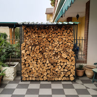 Legnaia tettoia in acciaio verniciato antracite eco 180x70xh200 cm
