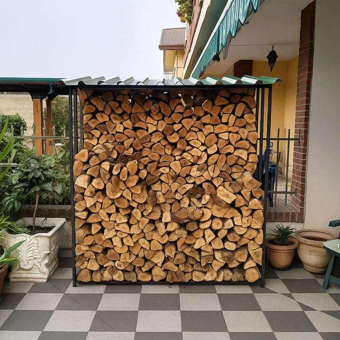 Legnaia tettoia in acciaio verniciato antracite eco 180x70xh200 cm