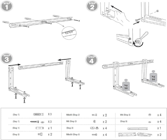 Staffe zincato climatizzatore unità  esterna klima klik 465 40x56x80 fischer