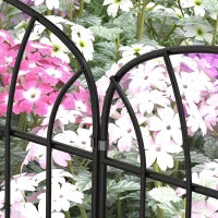 Recinzione Decorativa da Giardino con 8 Pannelli, Bordi in Metallo con Ornamenti, 264 x 61 cm, Nero