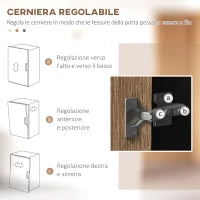 Credenza Cucina in Legno con 2 Armadietti a 2 Ante e Cassetto, 80x40x180 cm, Nero e color Legno