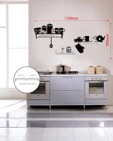 Sticker Da Muro Kitchen Con Mensole Cm 120X60