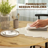 Set Tavolo da Pranzo Rotondo con 4 Sedie Salvaspazio in Legno e Metallo Stile Industriale