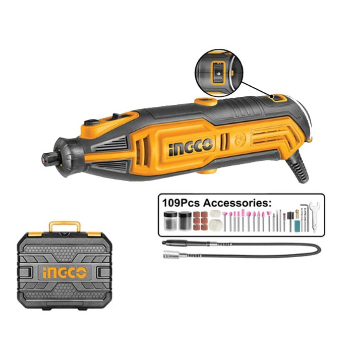 Minismerigliatrice flessibile 130 w + 109 accessori taglio levigatura lucidatura