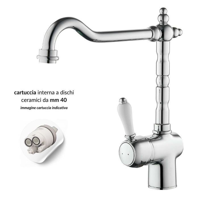 Miscelatore monoforo ottone cucina england one cromato erogazione orientabile *** confezione 1