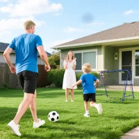 Rete da Calcio Rebounder Pieghevole con Angolo Regolabile e Picchetti, 100x95x90 cm, Blu