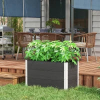 Fioriera Vaso per Piante e Colture in Legno e Plastica 100x50x50cm Grigio