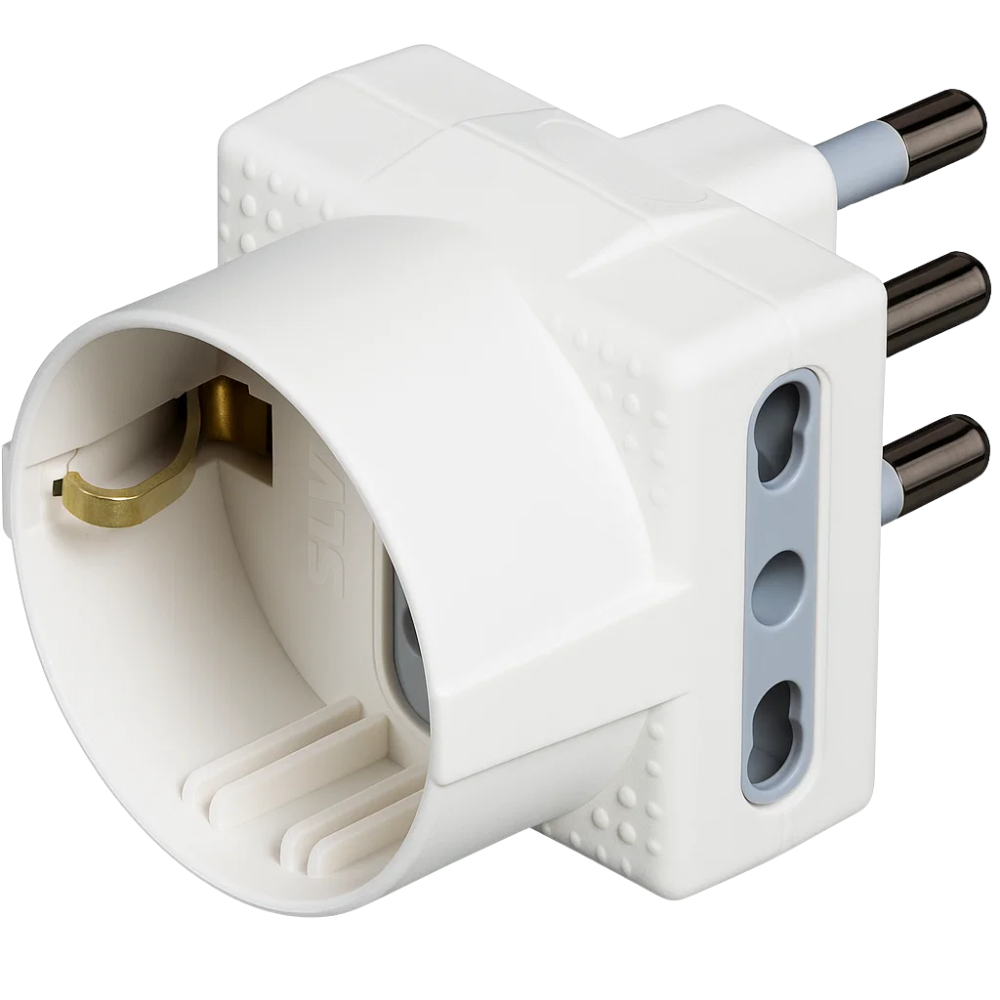 Adattatore bticino s3611de tris schuko e bipasso 10/16a bianco