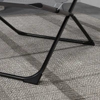 Sedia da Giardino Pieghevole e Reclinabile su 4 Livelli, in Acciaio e Poliestere, 69x91x96 cm, Nera Grigia