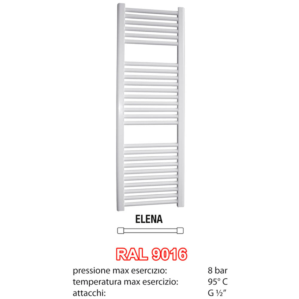 Radiatore termoarredo a tubi orizzontali piano bianco ral 9016