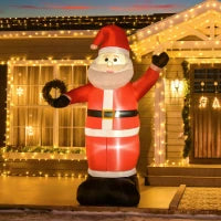 Babbo Natale Gonfiabile 248cm Decorazione Natalizia per Esterno con Luci LED, Gonfiatore e Accessori Montaggio