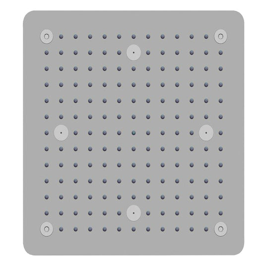 Soffione doccia a soffitto installazione da incasso acciaio inox quadro