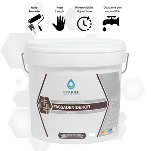 Quarzo fine fassaden dekor acrilico coprente idrorepellente antialga antimuffa *** formato 5 lt, confezione 1