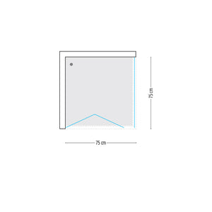 Cabina doccia 2 lati con porta a soffietto cristallo trasparente 75x75 cm