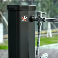 Doccia Solare da Esterno, Serbatoio 35L, Pressione Max 3.5, con Rubinetto per i Piedi, Nero