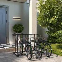 DURHAND Rastrelliera Portabiciclette a 3 Posti da Esterno, 114x58x75cm, Nero