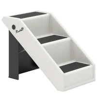 Scaletta per Cani e Gatti con 3 Scalini Antiscivolo, Design Pieghevole con Capacità 10 kg, Crema