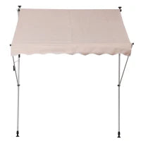 Tenda da Sole 2x1.5 m per Esterno a Rullo con Manovella e Angolazione Regolabile, Beige