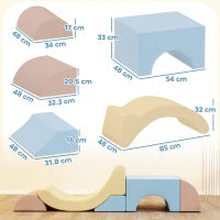 Set 5 Costruzioni Morbide per Bambini 1.5-8 Anni, in Tessuto Effetto Velluto e Spugna, Multicolore