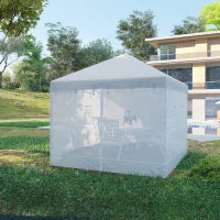 Parete per Gazebo 3x3 in Nylon, Set 3 Pezzi Zanzariera con 6 Finestre e Porta con Cerniera, 300Lx195 cm