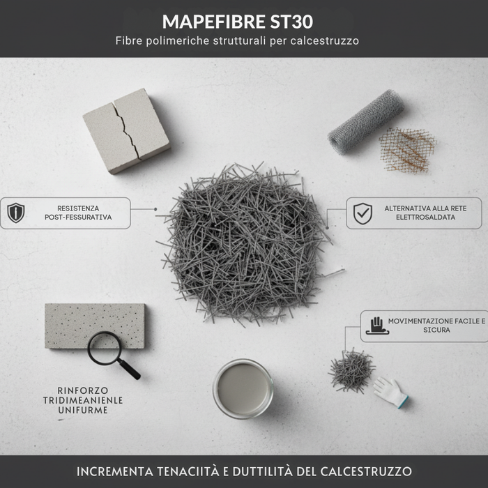 Mapeibre st30 fibre polimeriche per calcestruzzo 1 kg