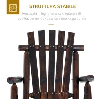 Sedia a Dondolo da Giardino Adirondack in Stile Country, Legno di Abete 97x69x93cm Colore Carbonizzato