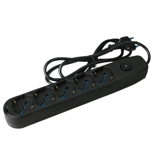 Multipresa 5 uscite universali spina 16a cavo 1,5 metri protezione bambino *** colore nero, confezione 1